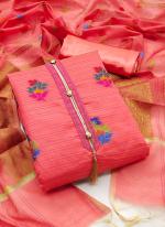 Banarasi Jacquard Dark Pink Festival Wear Weaving Dress Material